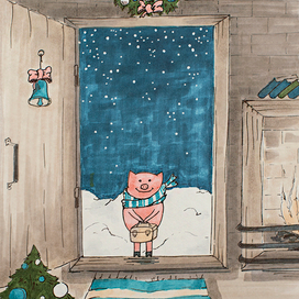 новогодняя открытка 2019