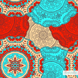 Бесшовный узор с круговыми элементами