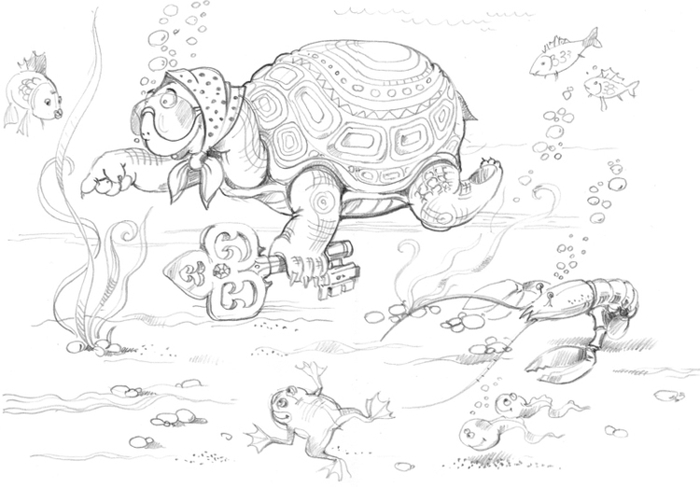 Черепаха Тартилла ("Золотой ключик").