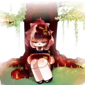 Девочка под деревом