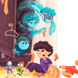 Детская иллюстрация. Книга с картинками о школе.