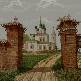 Старые ворота-2016 из серии работ "Храмы и Соборы России"