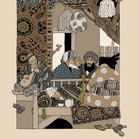 Иллюстрация к книге Л.Соловьева "Повесть о Ходже Насреддине"