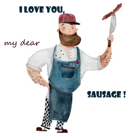 Мясник и сосиска.