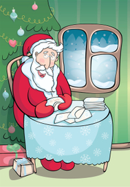 Санта читающий письма