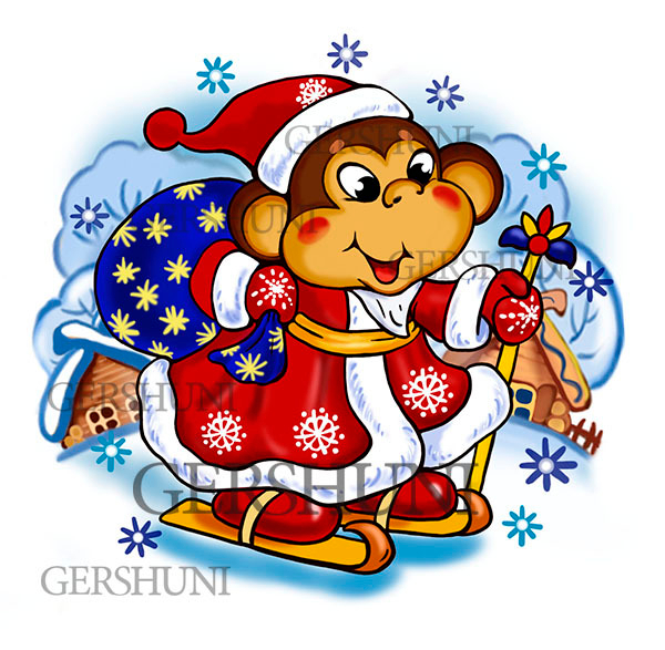 Обезьянка-  символ 2016 года))