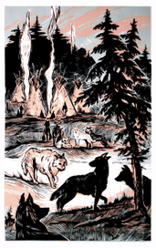 Иллюстрация к повести Джека Лондона "Белый клык" 