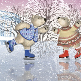 мишки на коньках