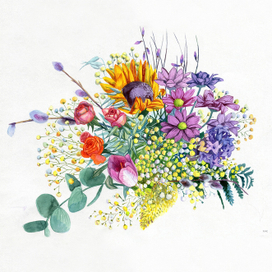Акварельный букет