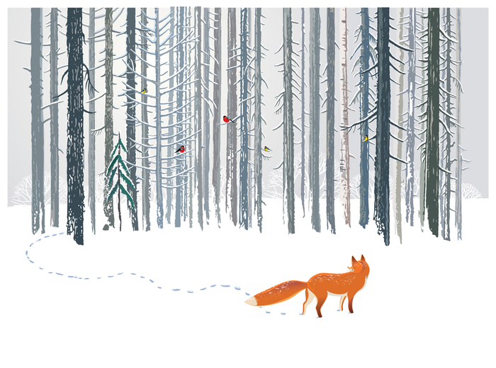 Пейзаж с лисой