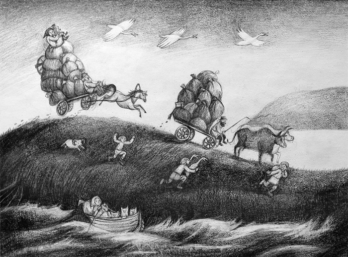 Эскиз к мультфильму «Конек- горбунок»