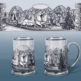 Эскиз новогоднего подстаканника