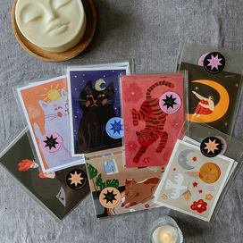 Открытки с разными иллюстрациями