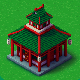 Японский храм Игровой арт
