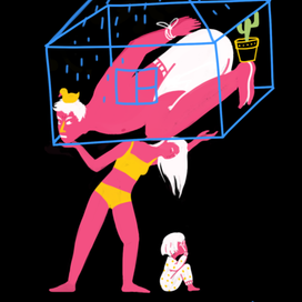 На плечах женщины