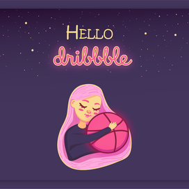 Открытка для соц. сети "Dribbble"