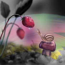 Мазок цвета в сером царстве