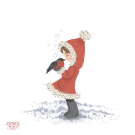 Девочка и снегирь
