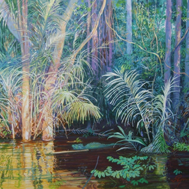 Плывущая игуана (из цикла "Затопленные леса Амазонии")