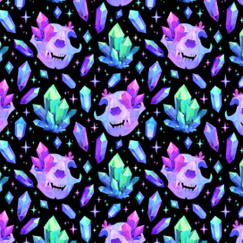 Черепа с кристаллами