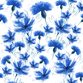 Бесшовный паттерн с васильками