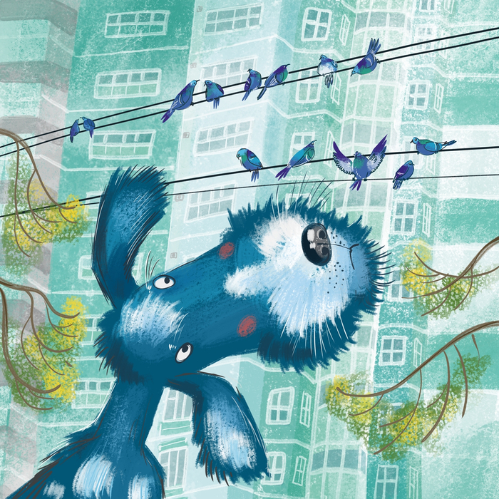 Голуби на зеленом