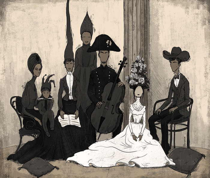 "Семейное фото в нелепых шляпах"