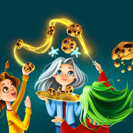 Иллюстрации для упаковки печенья "Волшебницы"