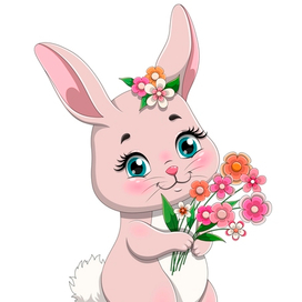 Пасхальный зайчик с цветами