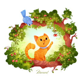 Котёнок на дереве