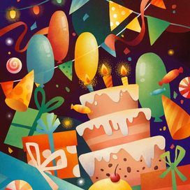 Happy Birthday. Открытка С днём рождения