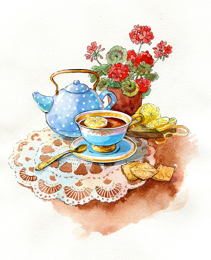 Чай с лимоном