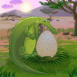 Иллюстрация к книге о маленьком страусе