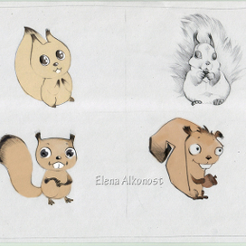 Белки. эскиз персонажа