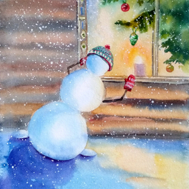 Новогодняя сказка про снеговика