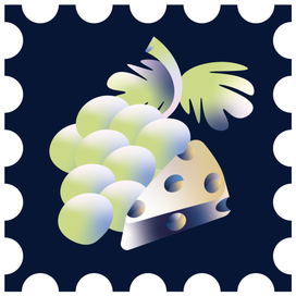 Сыр, виноград 