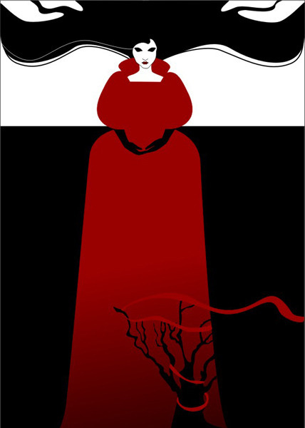 Иллюстрация к рассказу Нила Геймана «Снег, зеркало, яблоко»