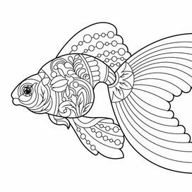 рыба раскраска