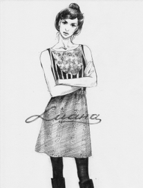 девушка в трикотажной юбке