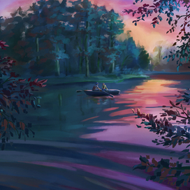 На вечернем озере