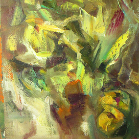 ирис и яблоки. этюд