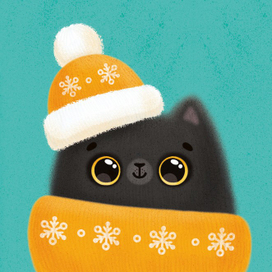 Кот в шапке