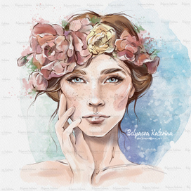 девушка с венком