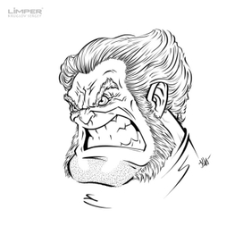 Cartoon Wolverine b&w