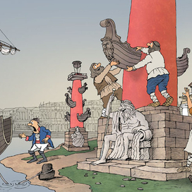 1810 год. Строятся здание Биржи и Ростральные колонны