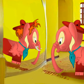 розовый слоник