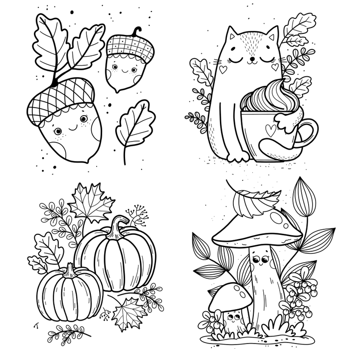 Осенние раскраски