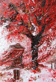 В ветре из красных листьев