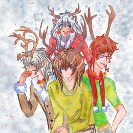 Сэлфи рождественских оленей