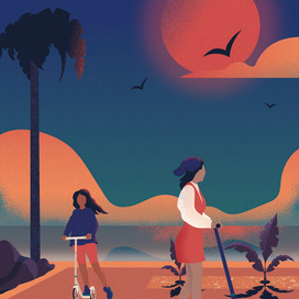 Иллюстрация самокаты